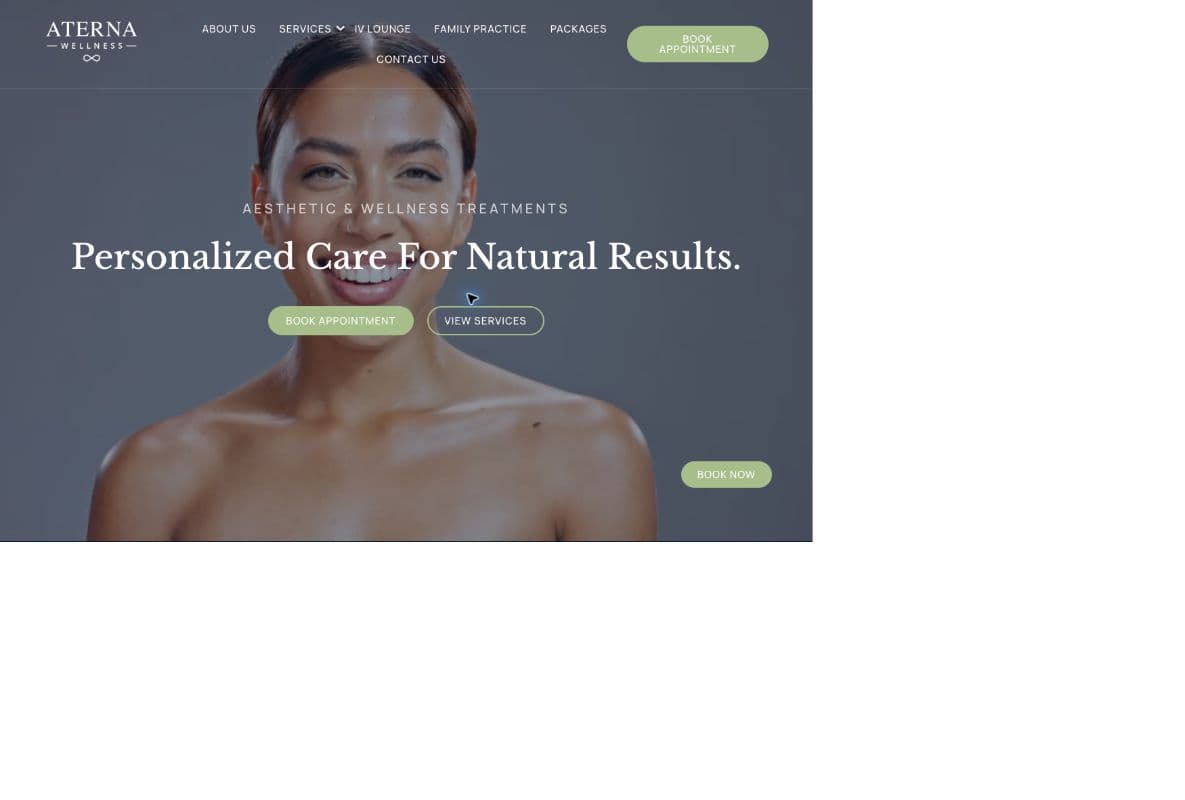 Aterna Wellness website homepage
