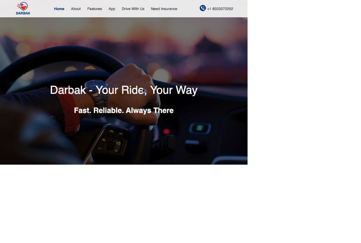 Darbak homepage shown inside a neon computer frame