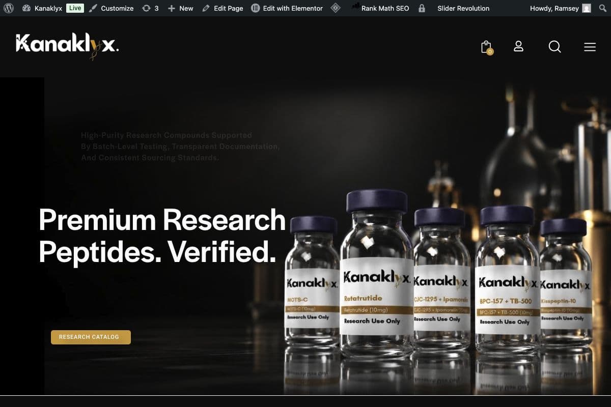 Kanaklyx website homepage