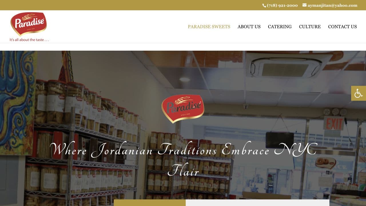 Paradise Sweets NYC website homepage